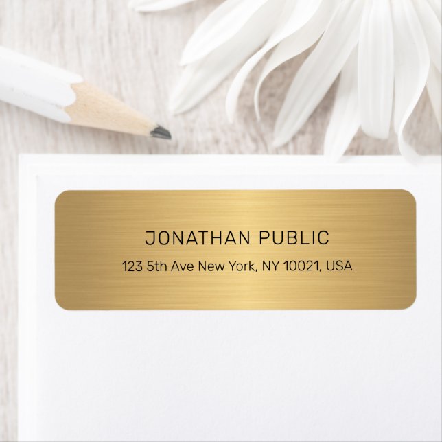 Modern Elegant Professional Faux Gold Template Label (Insitu)