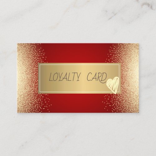 Modern Elegant Professional FrameGold Heart Red Loyalty Card