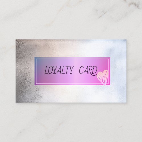 Modern Elegant Professional Frame Hearts Mettalic Loyalty Card