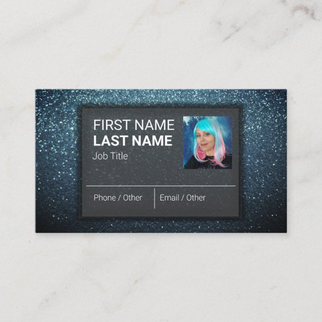 Modern Elegant Professional Glitter Makeup Artist  Business Card (Front)