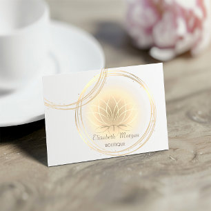 Modern Elegant Professional,Gold Circles Lotus  Business Card