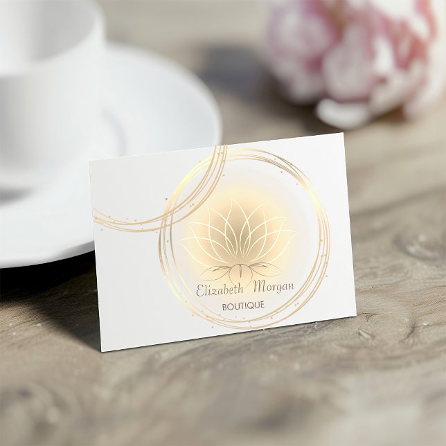 Modern Elegant Professional,Gold Circles Lotus  Business Card (Creator Uploaded)