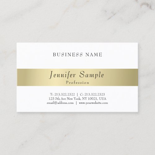 Modern Elegant Professional Gold Look Minimalistic Business Card
