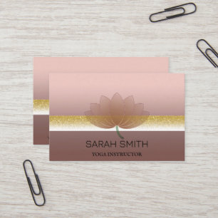 Modern Elegant Professional golden, lotus flower Business Card