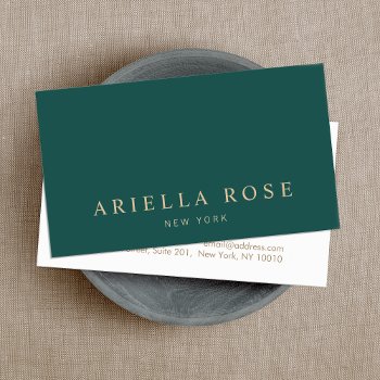 Modern Elegant Professional Green Color  Business Card by sm_business_cards at Zazzle