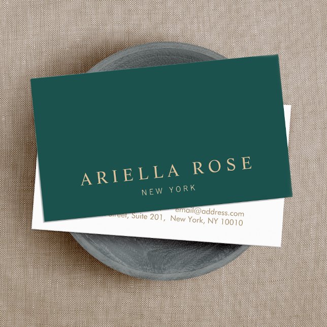Modern Elegant Professional Green Color  Business Card (Creator Uploaded)