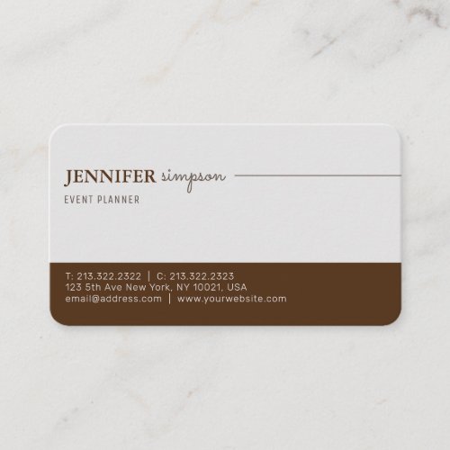 Modern Elegant Professional Grey and Brown Business Card