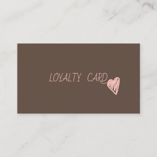 Modern Elegant Professional Hearts Brown Loyalty Card