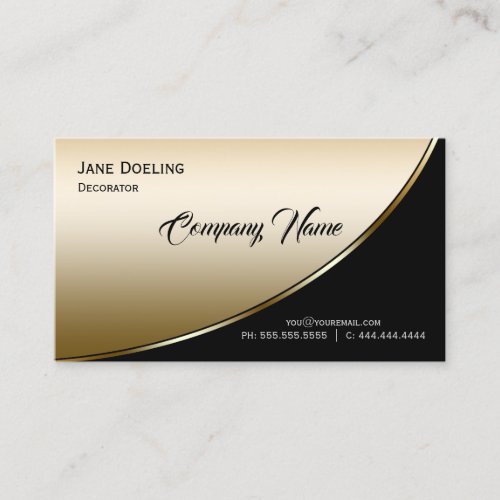 Modern Elegant Professional Highlight Black Gold Business Card