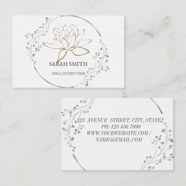Modern Elegant Professional  lotus flower Business Business Card (Front/Back)