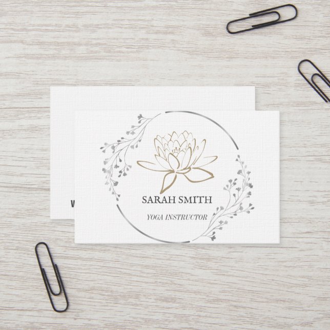 Modern Elegant Professional  Lotus Flower  Business Card (Front/Back In Situ)