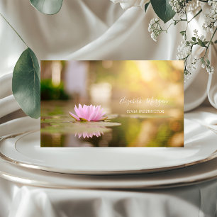 Modern Elegant Professional Lotus Gold  Yoga Business Card