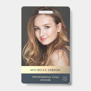 Modern Elegant Professional Luxury Blue Gold Badge
