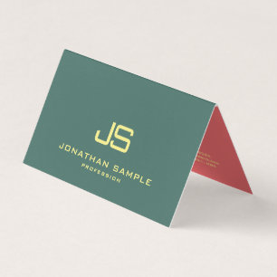 Modern Elegant Professional Monogram Folded Business Card