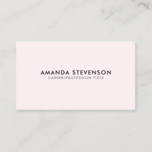 Modern Elegant Professional Plain Blush Pink Business Card