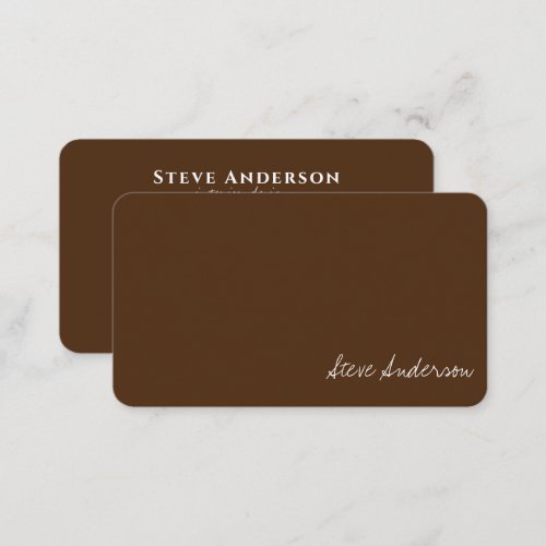 Modern Elegant Professional Plain Brown Business Card
