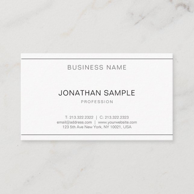 Modern Elegant Professional Popular Simple Plain Business Card (Front)
