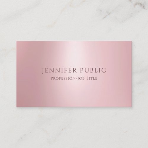 Modern Elegant Professional Rose Gold Template Business Card