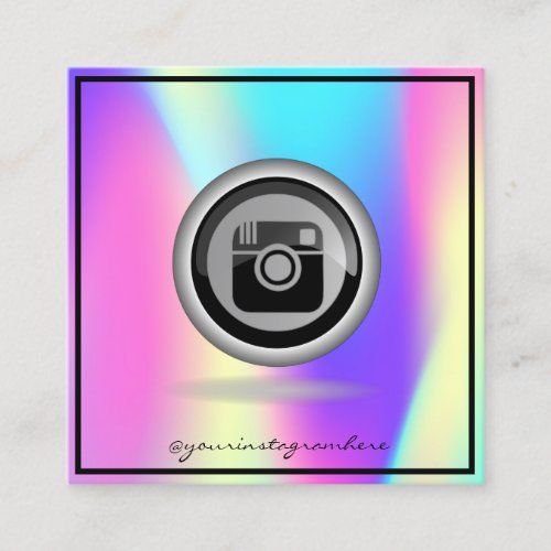 Modern Elegant  ProfessionalSilver Instagram Square Business Card