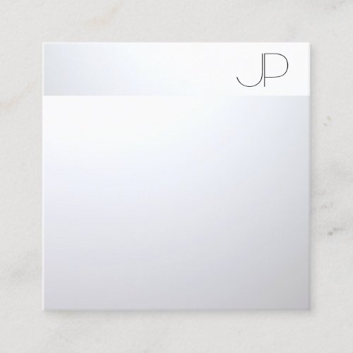 Modern Elegant Professional Silver Look Template Square Business Card