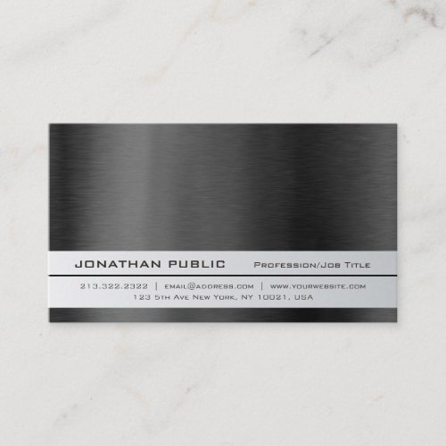 Modern Elegant Professional Silver Simple Plain Business Card