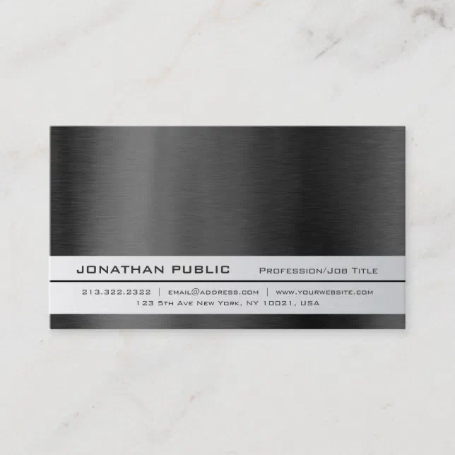 Modern Elegant Professional Silver Simple Plain Business Card | Zazzle