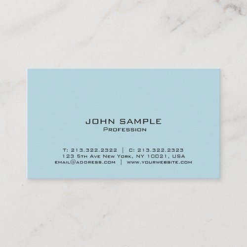 Modern Elegant Professional Simple Blue Design Business Card