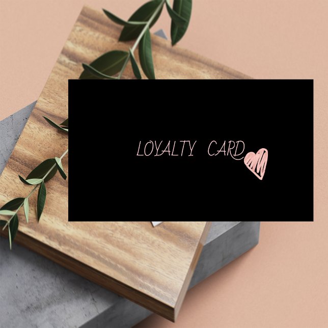 Modern Elegant Professional  Simple  Hearts,Black Loyalty Card (Creator Uploaded)