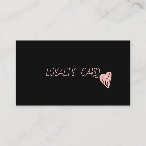 Modern Elegant Professional  Simple  HeartsBlack Loyalty Card