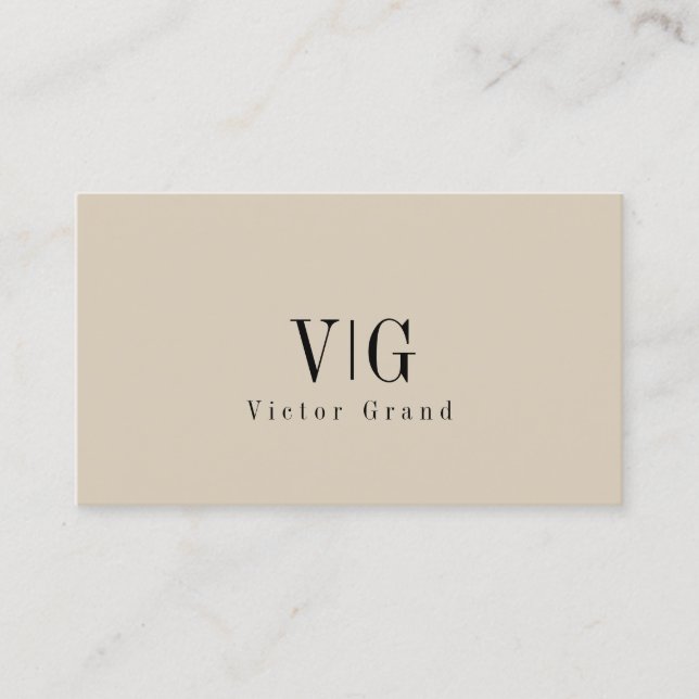 Modern Elegant Professional Simple Monogram Business Card (Front)