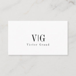 Modern Elegant Professional Simple Monogram Business Card