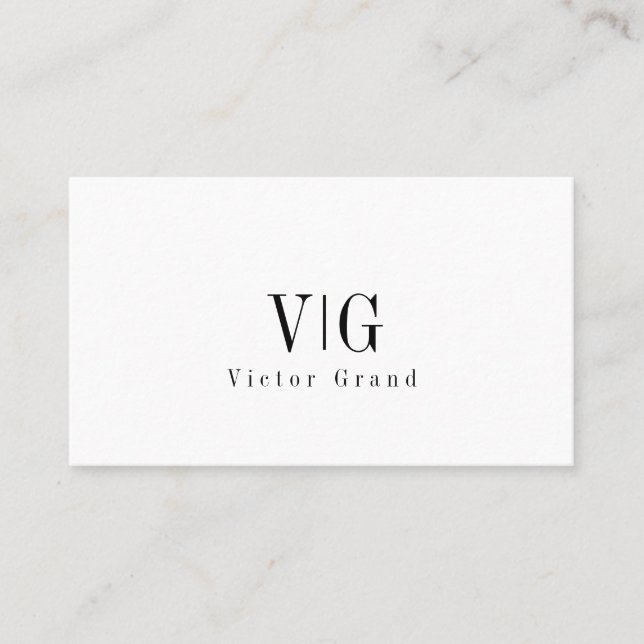 Modern Elegant Professional Simple Monogram Business Card (Front)