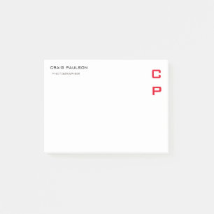 Modern Elegant Professional Simple Red White Post-it Notes