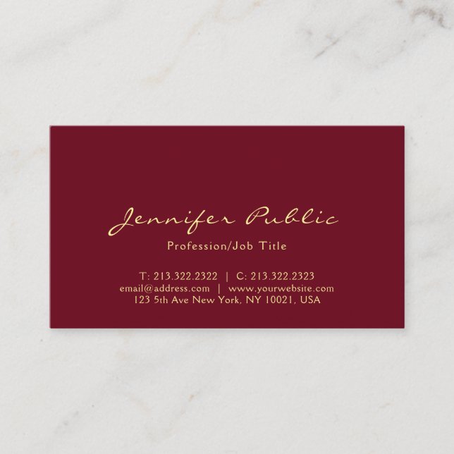 Modern Elegant Professional Simple Template Business Card (Front)