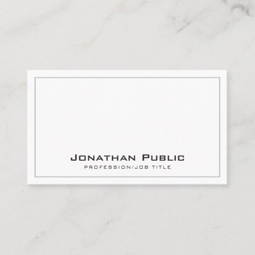 Modern Elegant Professional Simple White Plain Business Card