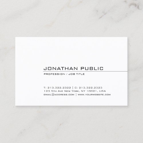 Modern Elegant Professional Sleek Design Trendy Business Card