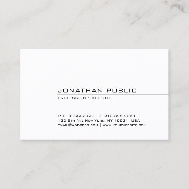 Modern Elegant Professional Sleek Design Trendy Business Card (Front)