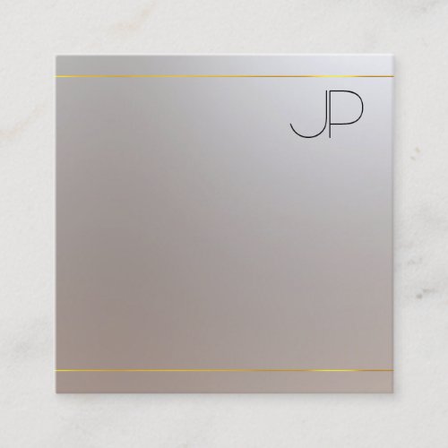 Modern Elegant Professional Template Gold Silver Square Business Card