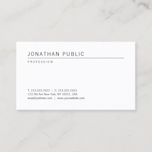 Modern Elegant Professional Template Minimalist Business Card