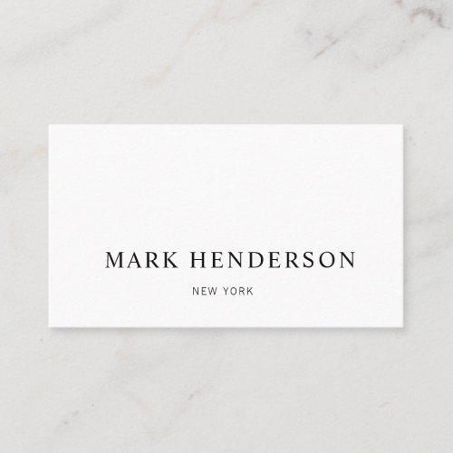 Modern Elegant Professional White Business Card