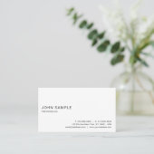 Modern Elegant Professional White Minimalist Business Card (Standing Front)