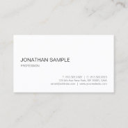 Modern Elegant Professional White Simple Design Business Card at Zazzle
