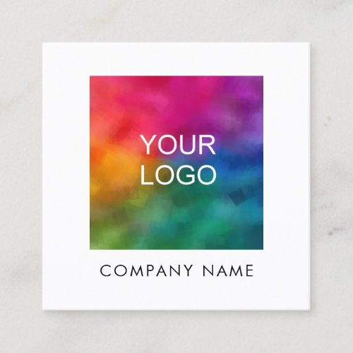 Modern Elegant Professional Your Company Logo Squa Square Business Card