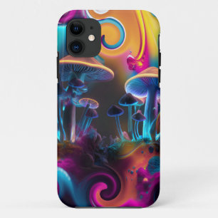 MODERN ELEGANT PSYCHEDELIC ARTISTIC MUSHROOM iPhone 11 CASE