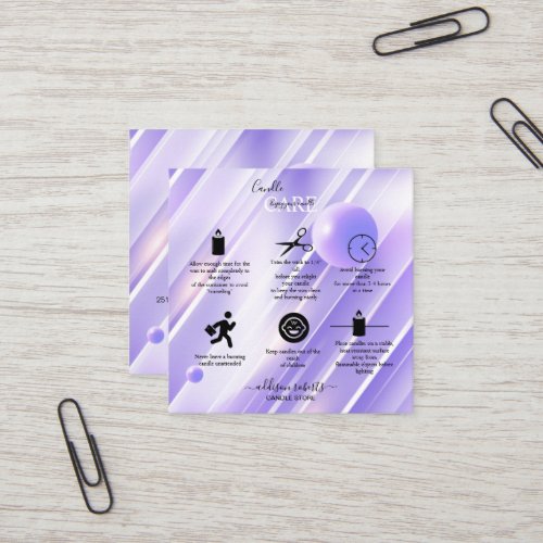 Modern Elegant Purple Abstract Square Business Car Square Business Card