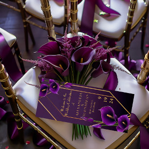 Modern Elegant Purple and Gold Calla Lily Wedding Program