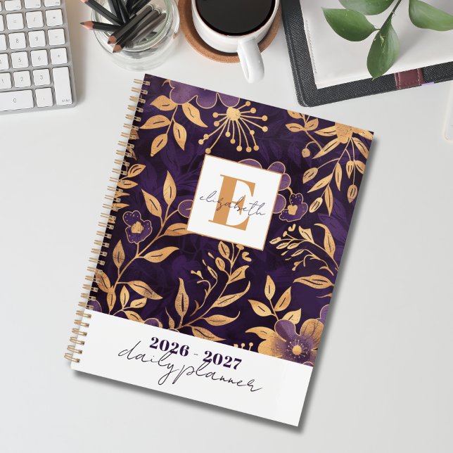 Modern Elegant Purple and Gold Floral Botanical Planner (Creator Uploaded)