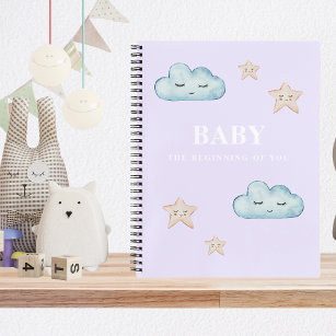 Modern Elegant Purple Baby Gift For Mom To Be Notebook