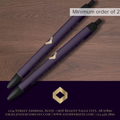 Modern Elegant Purple Black Ink Pen