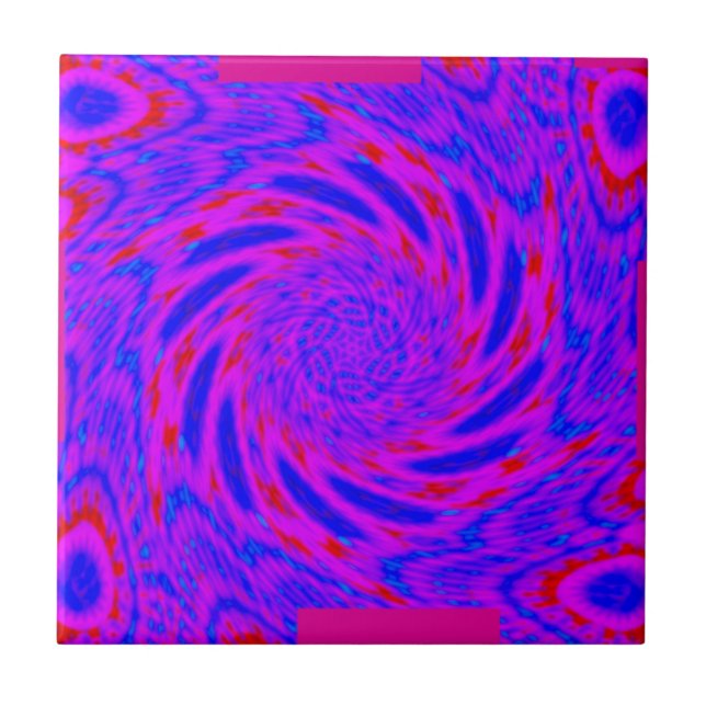 Modern elegant purple-blue -pink rose design   ceramic tile (Front)